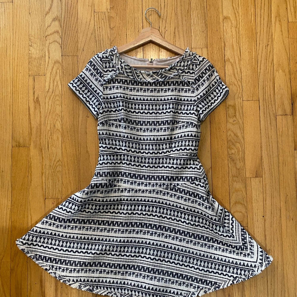 Banana Republic Black and White Geometric Mini Dress